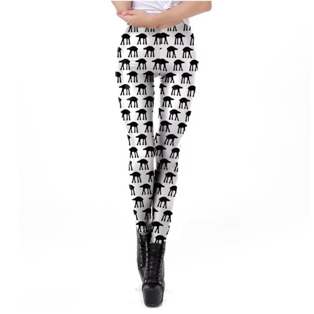 Black Milk Star Wars AT-AT Leggings White Black Novelty Disney Womens Medium